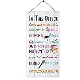 Principle Office Decor Signs, Inspirational Wall Sign, Decorative Wood Hanging Wood Plaque, Decoration for School Principal Office, Rustic Door Hanger, End of Year Gift, Thank You Gift for Principle