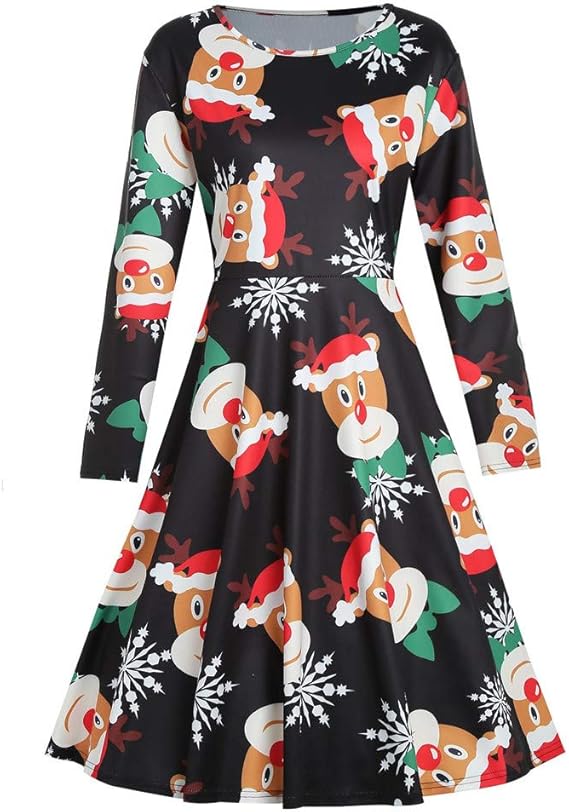 Amazon Co Jp レデイース ワンピース クリスマス ドレス Hodarey 秋冬 長袖フォーマルワンピース レースパッチワークサンタクロースプリント パーティー チュニックワンピース ロング丈 結婚式ドレス お呼ばれ 発表会 披露宴 二次会 忘年会 代 30代 40代 腕時計