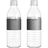 Copco Hydra Water Bottle with Spill-Resistant Lid, 16.9 oz (Set of 2) - Reusable Tritan Non-Slip Sleeve, Twist-Open Body - BPA-Free, Leak-Proof, Durable & Portable for Gym, Office, School (Gray)