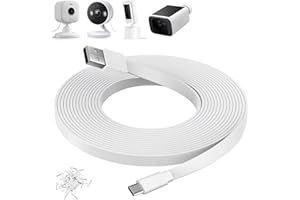 CHAFLEXRGE 50FT USB C Power Cable for CCTV Camera,TP-Link Tapo C120,Ring Pan-Tilt Indoor Cam 2024 Release Camera ,Blink Mini2,Xiaomi Mi,eufy SoloCam S220/S340,C210,Long Flat USB C Extension Charging Cable