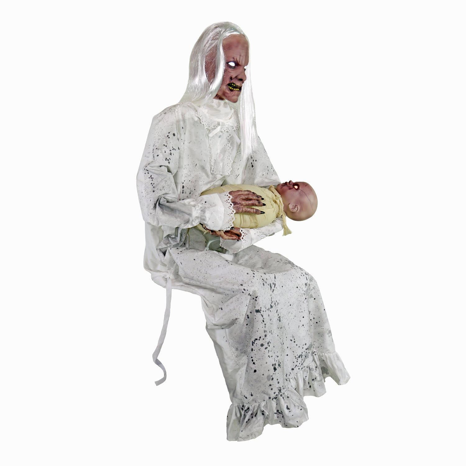 Photo 1 of ******IT WORKS WELL****** Haunted Hill Farm Life-Size 2.9-Ft Animatronic Gravely Granny by Tekky Halloween Decoration with Motion-Activated Sounds