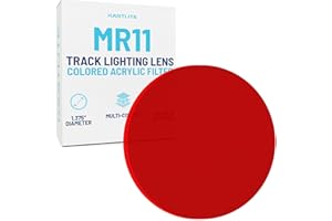 KastLite Red Halo Track Light Head Filter – Acrylic MR11 WAC Bulb Lens – Replacement Cover for Ceiling Fixtures, Spotlights & Flood Lights – LED/Fluorescent Landscape Lighting Colored Lenses