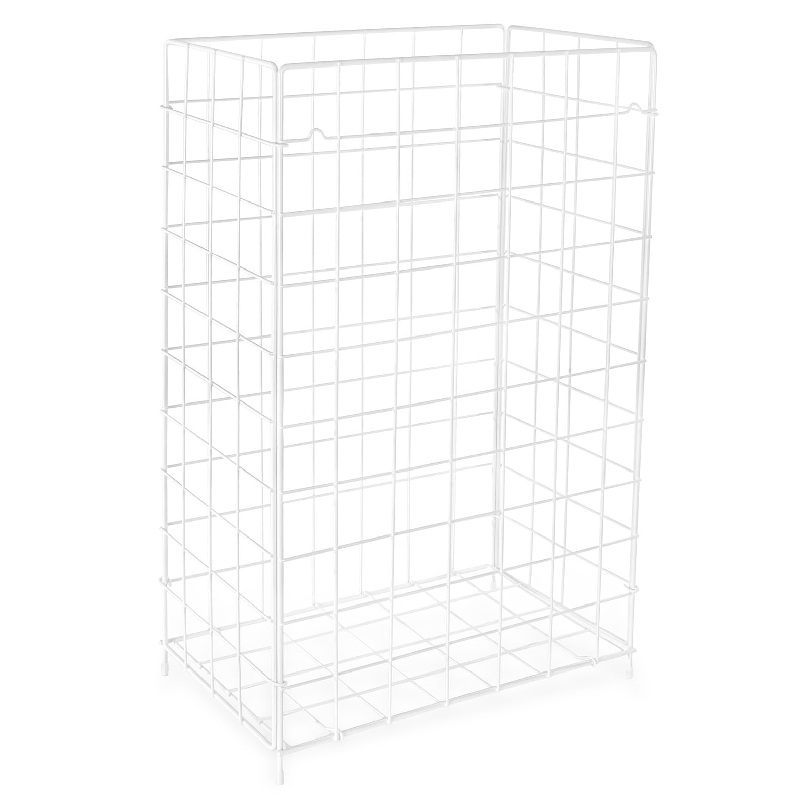 SemyTop ST-88450 Metal Coated Folding Bin, White, 120 Litres Capacity