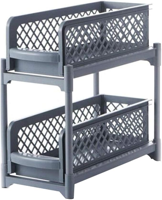 WAHOUM Bathroom Shelf Pull Out Sliding Drawer Plastic