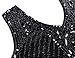 PrettyGuide Women's 1920s Gatsby Sequin Art Deco Scalloped Hem Cocktail Flapper Dress S Black