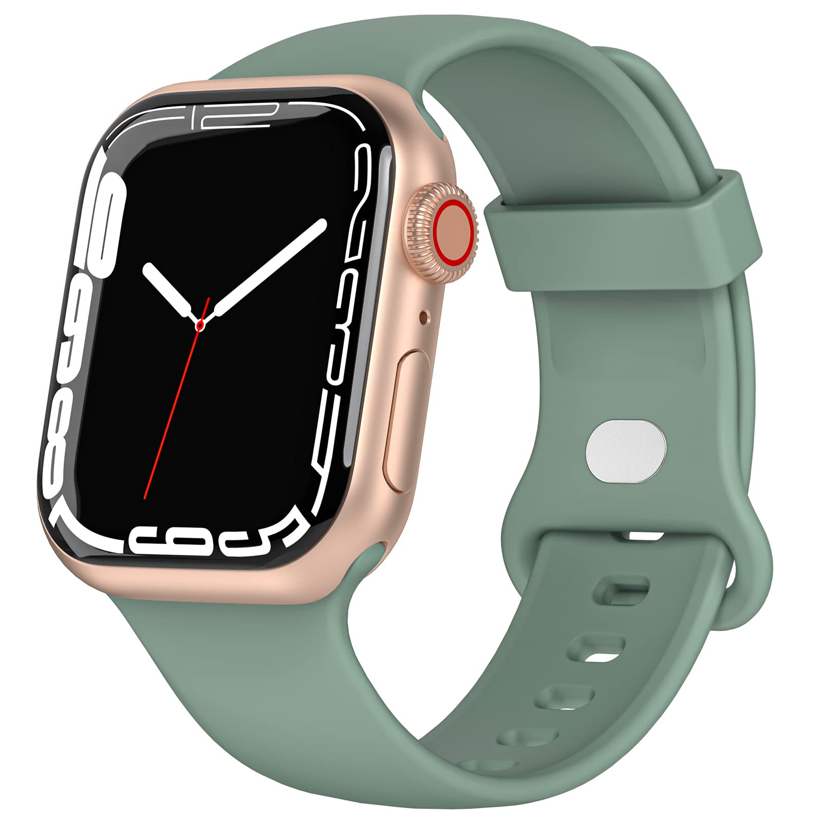 TopPerfekt classical design Sport Strap Compatible with Apple Watch Straps 42/44/45/49mm, Soft Silicone Wristbands Replacement Straps for Apple iWatch Series Ultra SE 7 6 5 4 3 2 1 for Women Men Kids