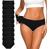 Eiggam Women's Cotton Bikini Panties,High-Cut Full Coverage Stretch Cool Underwear for Women