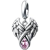 KunBead Guardian Angel Wings Birthstone Dangle Birthday Charms Compatible with Pandora Charm Bracelet for Women