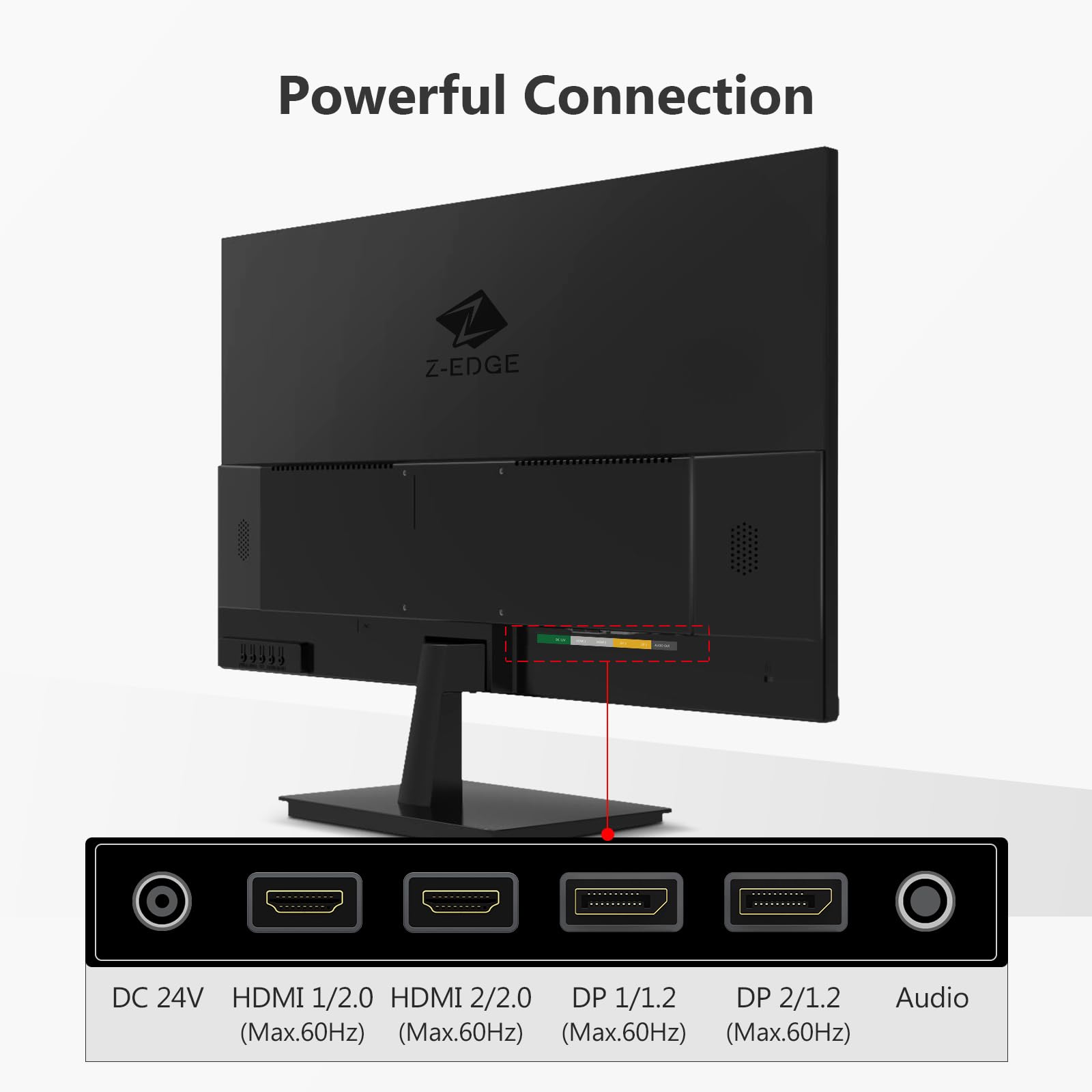 Z-Edge 4K Monitor, 28inch IPS Monitor Ultra HD 3840x2160 IPS Gaming Monitor, 300 cd/m², 60Hz Refresh Rate, 4ms Response Time, U28I4K