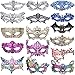 Aneco 16 Pieces Colorful Sexy Lace Masquerade Masks Women Venetian Party Eyemask
