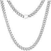 KeyStyle Cuban Link Chain for Men Women, Stainless Steel Miami Cuban Chain Necklace, Trendy Hip Hop Curb Link Jewelry Gifts,Non Tarnish Chain,6/9/12mm Width,18-30" Length