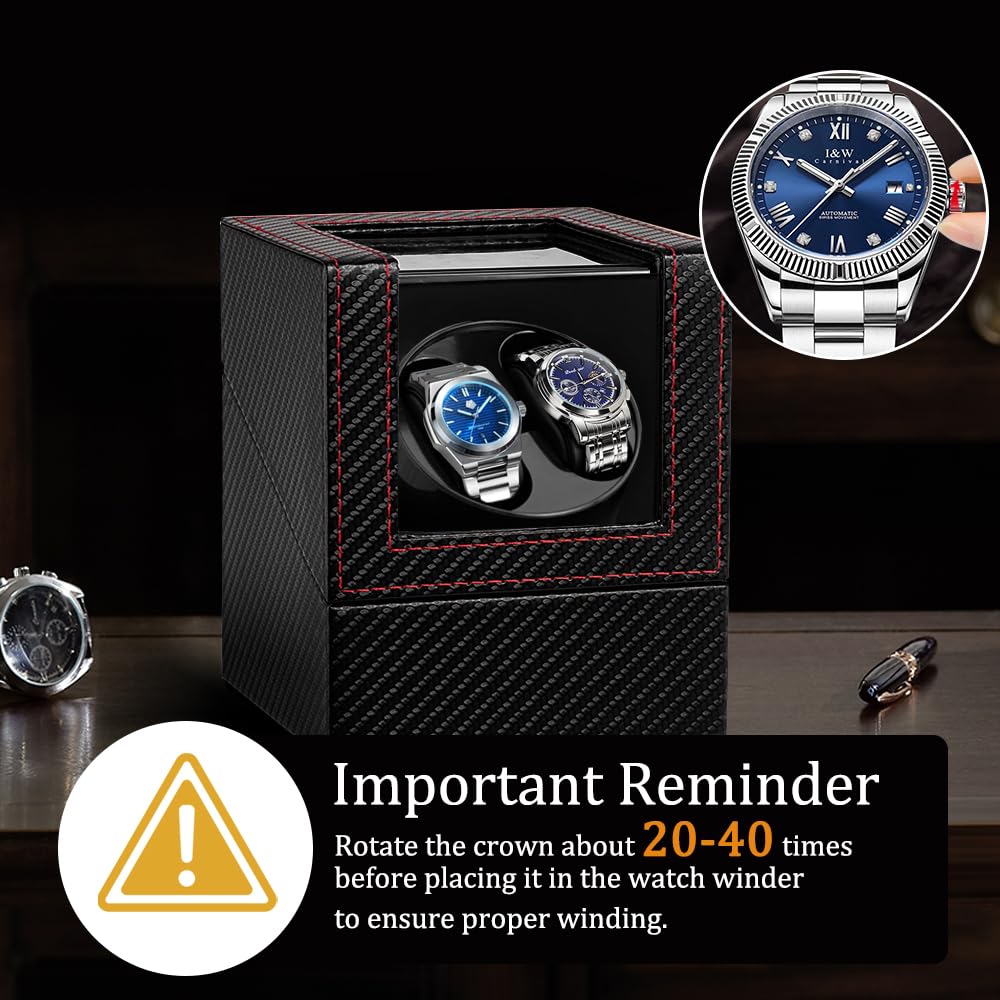 Watch Winder for Automatic Watches,Automatic Watch Winder Box,Double Watch Winder with Quiet Japanese Motor,USB Type C