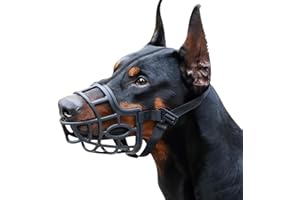 MAYERZON Dog Muzzle, Breathable Basket Muzzles for Small, Medium, Large and X-Large Dogs, Stop Biting, Barking and Chewing (XXL - Dane, Black)