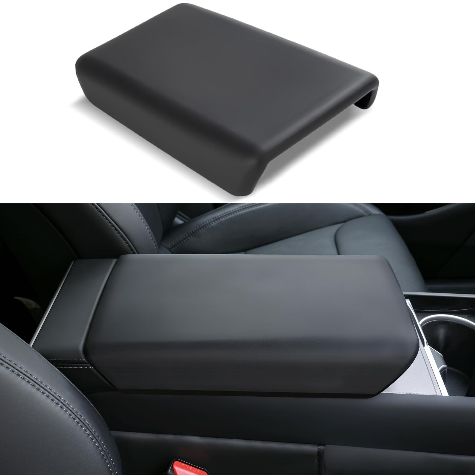 Photo 1 of Uxcer Center Console Armrest Cover for Tesla Model Y 2025/2026 Juniper & Model 3 2024/2025 Highland, Anti-Scratch TPE Center Console Protector for Tesla Model 3/Y Interior Accessories, Black
