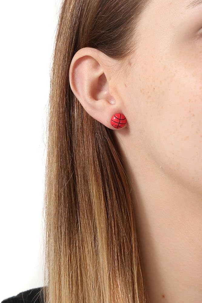 GIMMEDAT Basketball Enamel Stud Earrings Jewelry Player Woman Girl Fan Gift: Clothing