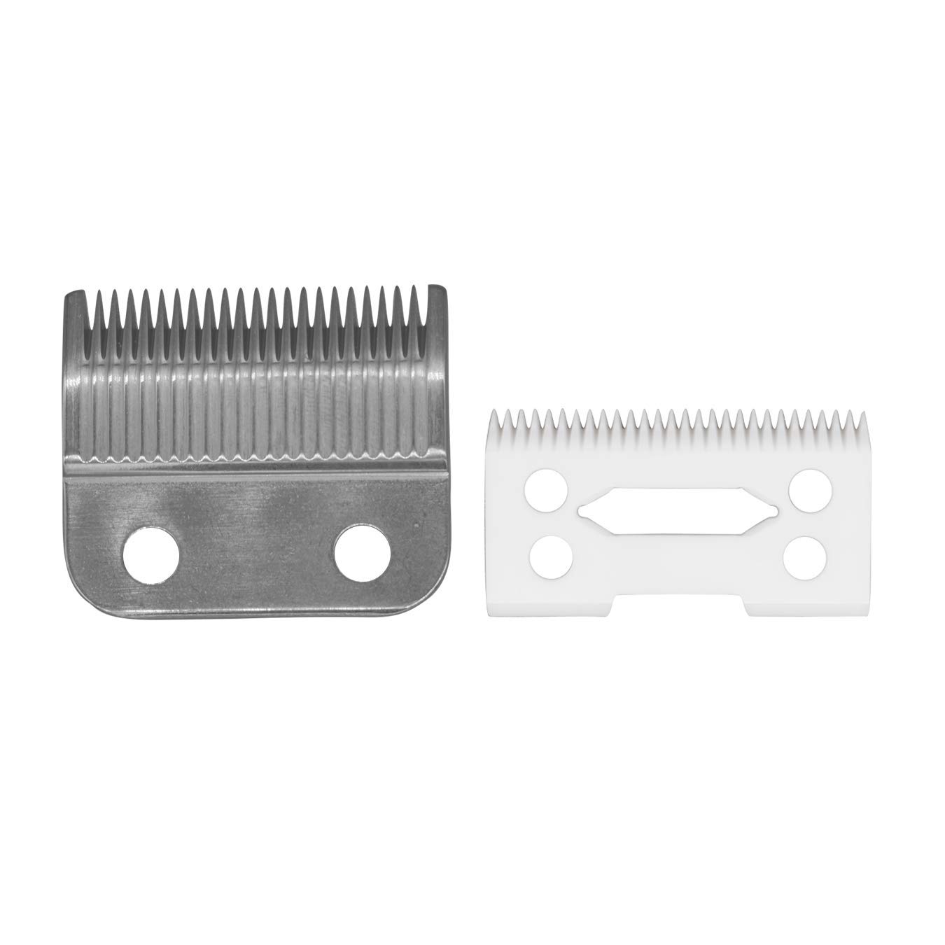 AIRERA Adjustable Replacement Blades Set #1006 for Wahl 8504 Hair Clippers, 1 Carbon Steel Fixed Blades, 1 Ceramic Moving Blade, Compatiable w/Wahl 5 Stars Series Hair Clippers(Silver)