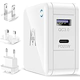 KKM USB-C Charger Adapter, 38W 2 Port, 20W Type C PD Fast Charger for iPhone 13/13 Pro/13 Pro Max/12 Mini/MagSafe Charger, 18