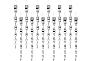 jabrand 12pcs Woodpecker Deterrent for House, Bird Scare Rods for Outside Garden and Yard Bird Reflective Repellent Devices (Silver)