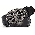 OATSBAS Men's Belt Bohemian Style Belt Vintage Skeleton Women's Belt Riveted Belt Hip Hop Punk Rock Y2K Belt