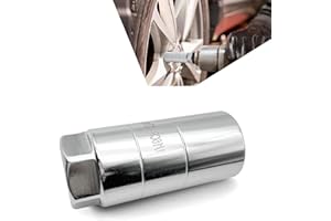 cerfioo 1 PC Car Oil Pressure Switch Socket, 3/8" Drive or 1-1/8" Hex Oil Pressure Sending Socket for 1" and 1-1/16" Switches 1/2" Chamfered Square Driver, Universal Disassembly Tool for Car (Silver)