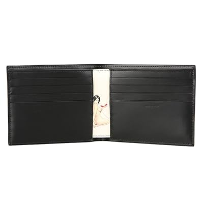 Paul Smith Mens Black Leather Billfold Wallet with Naked Lady Red Telephone Print Arpc-4832-W762-B