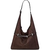 Retro Suede Tote Bag for Women Bucket Shoulder Purse Hobo Purse Slouchy College Travel Tote Handbag 2025