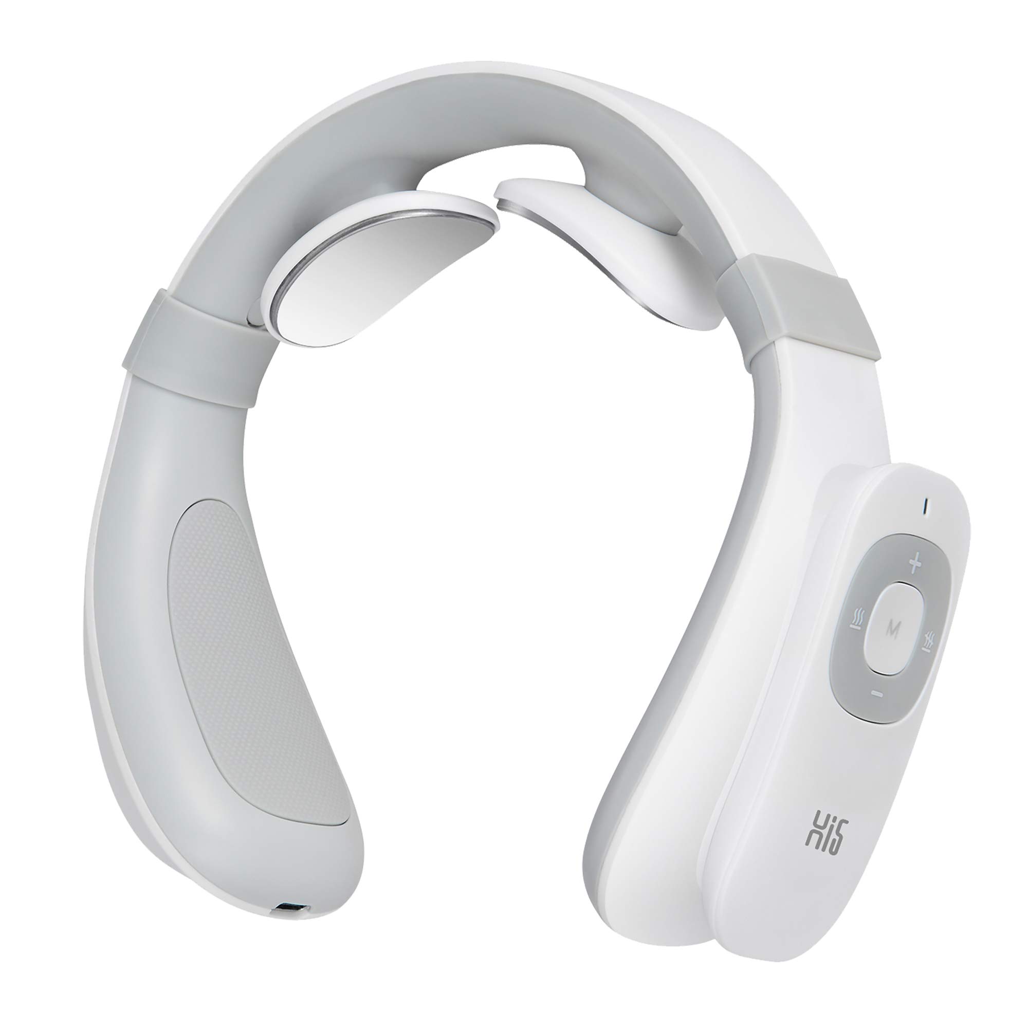 Hi5 EGM 10352 Remote Intelligent Wireless Neck Massager with Heating System, 6 Pulse Modes & 15 Levels Adjustment Fore Precise Massage & Deep Relaxation, White