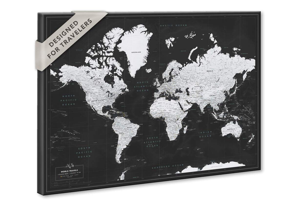 canvas world map with pins Amazon Com World Travel Map With Pins World Personalized canvas world map with pins