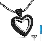 Heart Pendant Necklace For Ashes Stainless Steel Hair Locket Keepsake Memory Glass Urn Cremation Vial Necklaces