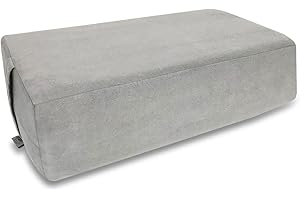 NGT new guide steps Yoga Bolster Pillow for Meditation and Support - 20"*12"*6" Rectangular Yoga Cushion Foam Wedges Washable Suede Pillowcase for Men and Women with Carry Handles. (Grey)