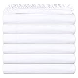 GOLD TEXTILES CA King White Fitted Sheets Pack of 6