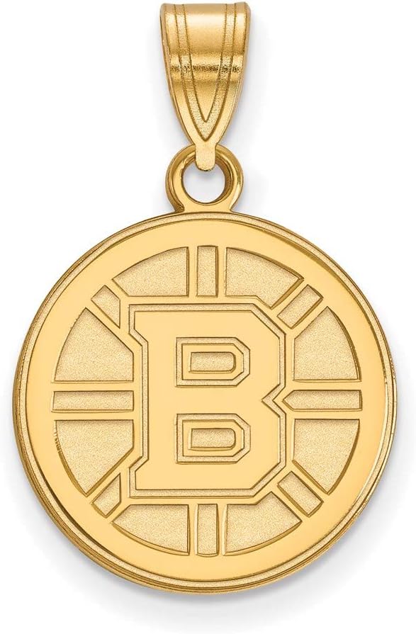 Boston Bruins Medium (5/8 Inch) Pendant (Gold Plated): Sports & Outdoors