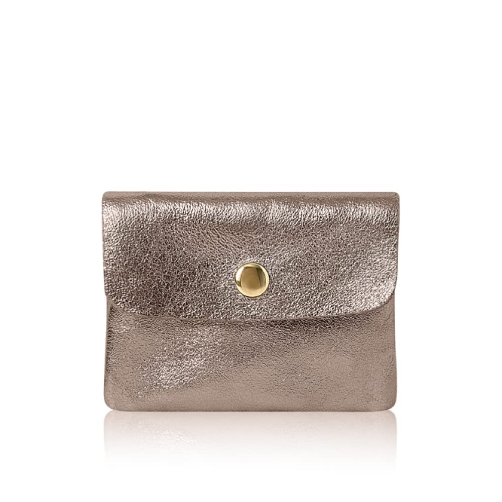 Montte Di Jinne - Women Italian Textured Soft Leather Coin Bag Coin Purse and Card Holder (Bronze)