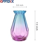 OFFIDIX Glass Vase Gradient Multicolor Geometric Faceted Blue Purple view 2