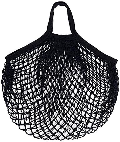 Pnizun - Mesh Net Turtle Bag String Bag Shopping Reusable Fruit Net Shoulder Storage Handbag Totes New Grocery Shopper home storage bags [Black ]