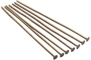 AGCFABS 100pcs/bag 15 20 25 30 40 50 60 70 mm Flat Head Pins 8 Colors Headpins for Jewelry Findings Making DIY Supplies (Ancient Bronze, 70mm(2.76inch)*100pcs)