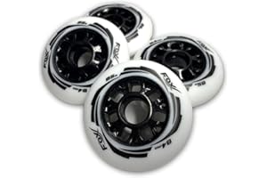 FoxPro Skate 85A Wear-Resistant 84mm SHR PU Speed Inline Roller Skates Replacement Wheels Without Bearings for Indoor Outdoor Wave Board Caster Board Street Surf (Pack of 4 Wheels)