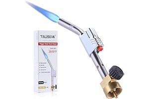 TAUSOM Propane Torch Head Metal Trigger Start Ignition, Propane Torch Adjustable Heat, Torch Head Fuel by MAPP MAP/PRO Propan