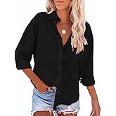 Paintcolors Womens Button Down Shirts Long Sleeve Dressy Casual Blouses Button Up Collared Shirts Tops for women