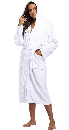 season dressing Women's Plush Fleece Robe Cozy Warm Soft Bathrobe