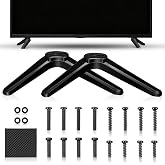 Ipetboom 2pcs Universal TV Stand with Screws and Spacers for Screen 32-55in | TV Legs Table Holder Stand Tabletop Mount - Easy Installation Base Plastic Television Mounting Brackets Black