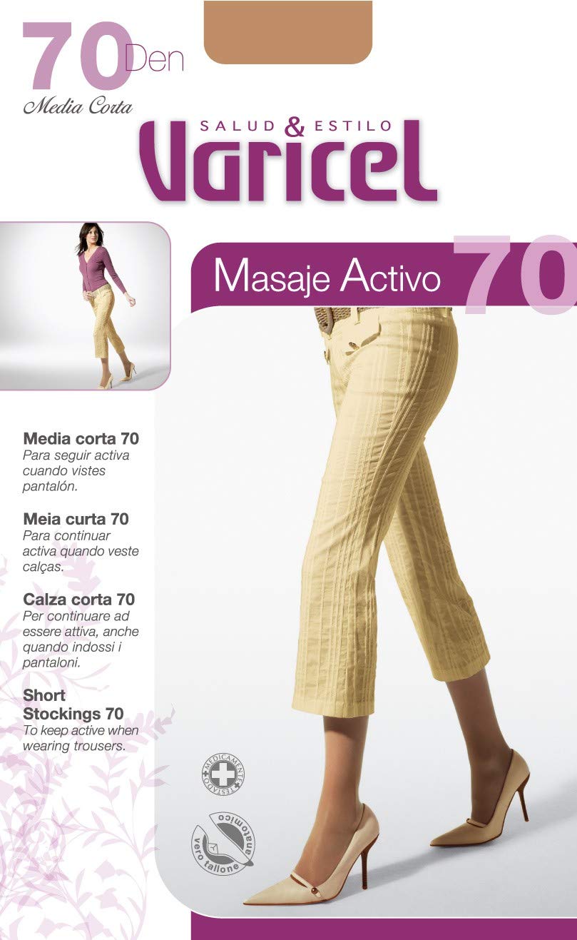 Media Short 70 Varicel Medium Compression 11/14 mmHg Elastic Band Anti-Pressure (FUME, M)