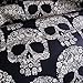 ZHH Skull Bedding Set Black and White Floral Skull Skeleton Microfiber Full Size Duvet Cover Set 3 Piece (Queen)