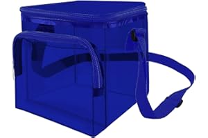 Annmore Transparent Carrying Bag for Toniebox and Characters, Zipped, Adjustable Shoulder Strap, Blue