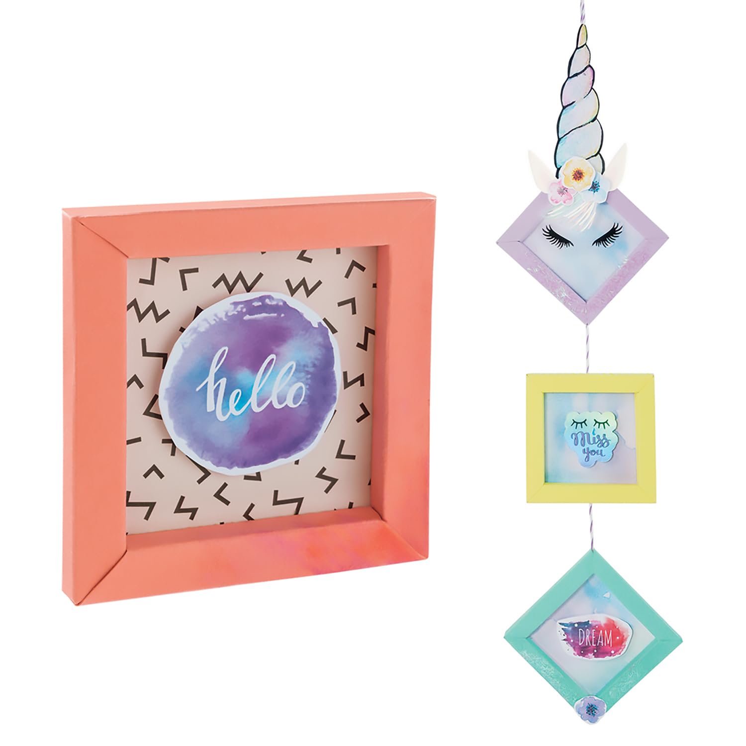 folia 64802 - Little Paper Frames Rectangular Photo Card Picture Frames for Gluing Together, 48 Pieces Assorted in 8 Colours