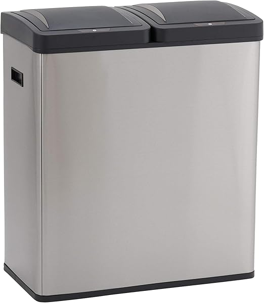 Design Trend Stainless Steel Dual Compartment Sensor Trash