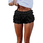 Sawden Women Lolita Lace Bloomers Y2k Ruffle Booty Mini Sexy Boy Shorts Layered Sweet Pettipants