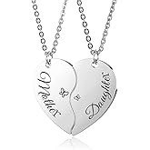 seensea Mother Daughter Necklace Set for 2 Half Heart Necklace for Family Women Girls