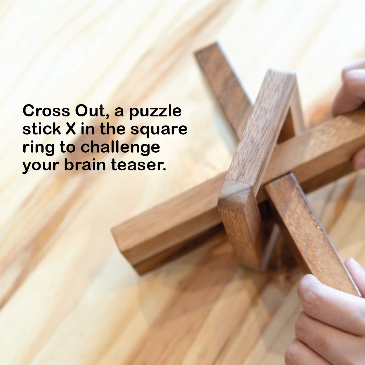 wooden puzzle x and square