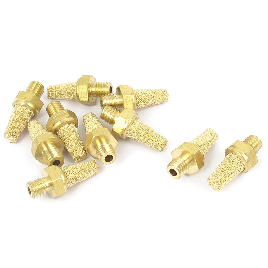 Sourcingmap M5 Thread Brass Pneumatic Air Exhaust Muffler Filter 10pcs